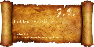 Fetter Virág névjegykártya